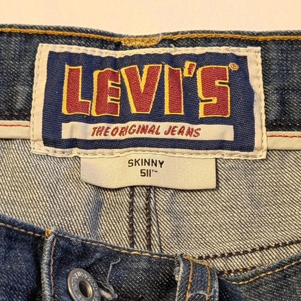 Levis 511 Skinny Jeans Mens 31x30 Dark Wash Blue Denim 100% Cotton